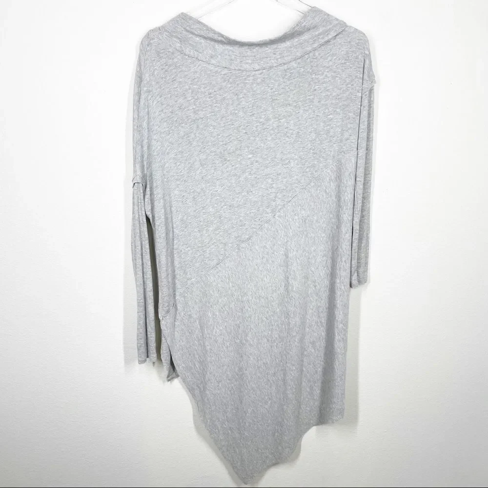 FREE PEOPLE Grapevine Off Shoulder Long Sleeve Top Asymmetrical Hem Spring